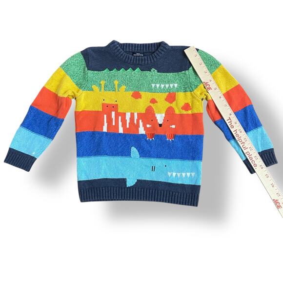 NEXT Kids Rainbow Animal Knit Sweater Jumper 3–4 Years Shark Fox Giraffe - Picture 4 of 9